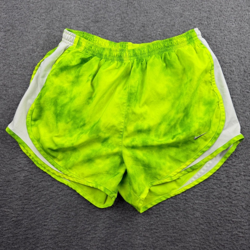 Nike Dri-FIT Tempo Running‎ Shorts Women's S Small Green Tie Dye Mesh